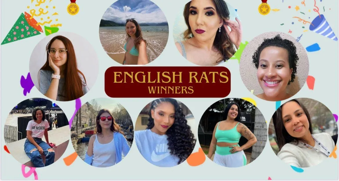 Mural com os vencedores de uma edição recente do English Rats