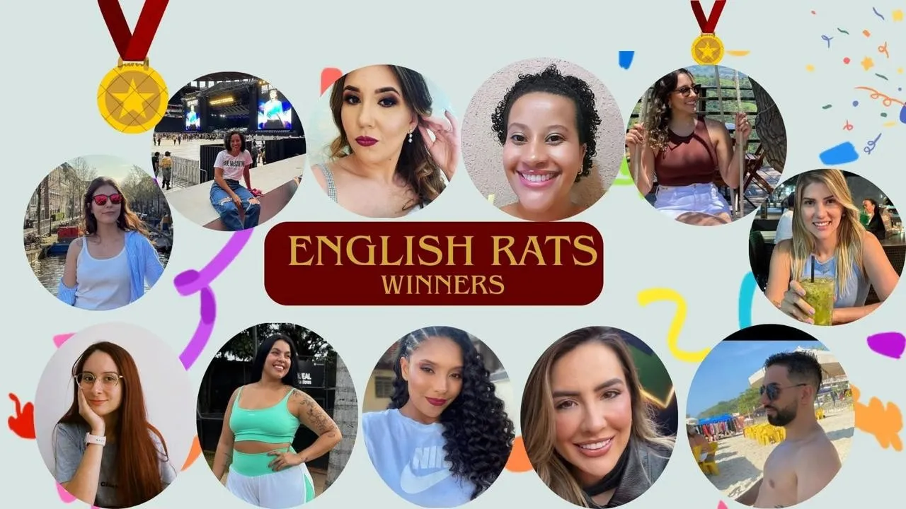 Mural com os vencedores de outra edição recente do English Rats